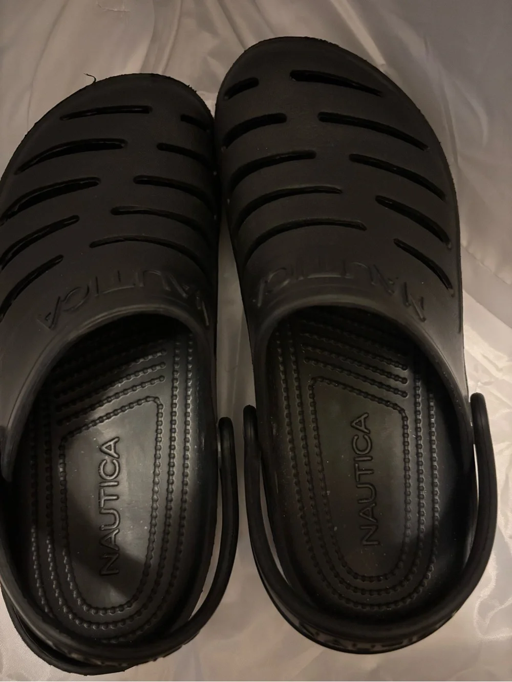 Nautica Men's Black Slip-On Water Sandals with Vent Slots